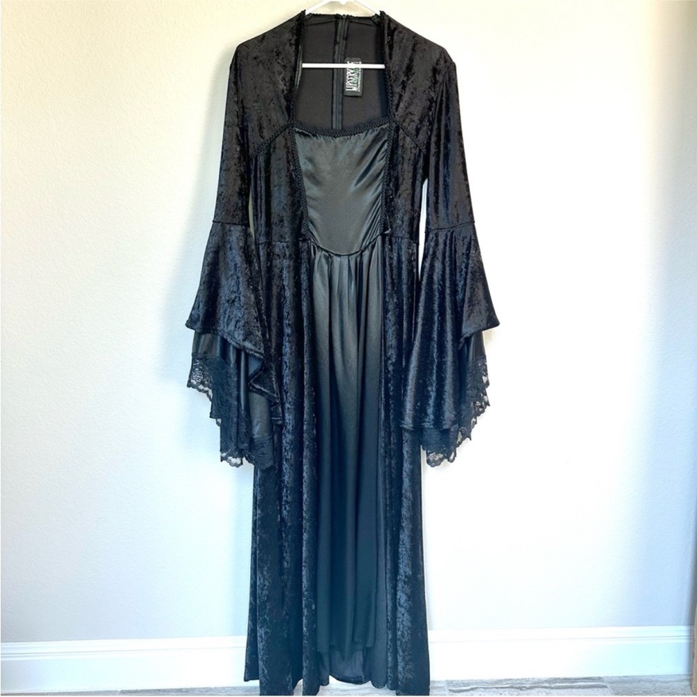 Lip Service Vintage Crushed Velvet Goth Witch Renaissance Dress L - Picture 2 of 16